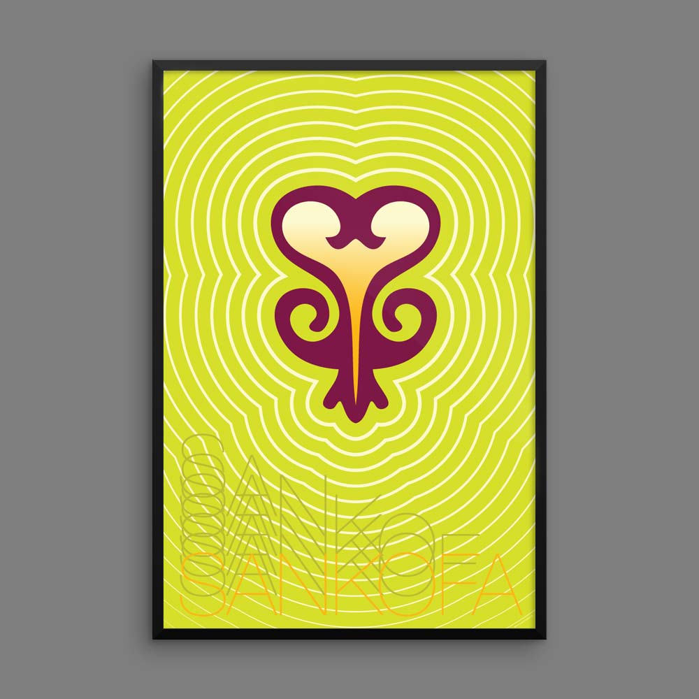Modern Sankofa Poster Adinkra Symbol • Afrimod 