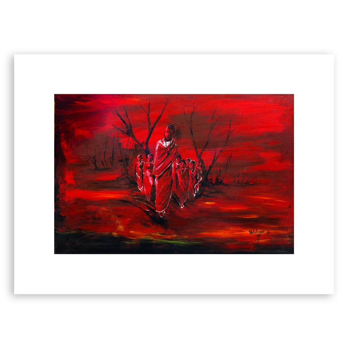 Red – traditional African art print