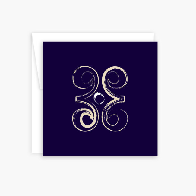 Courageous Heart – blank Adinkra symbol Dwennimmen card