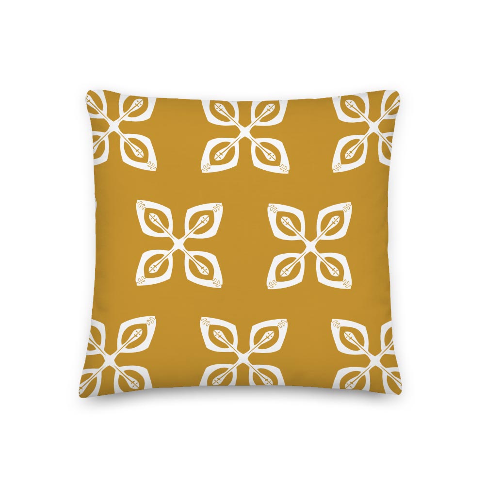 Throw Pillow – Golden Cowrie Shells