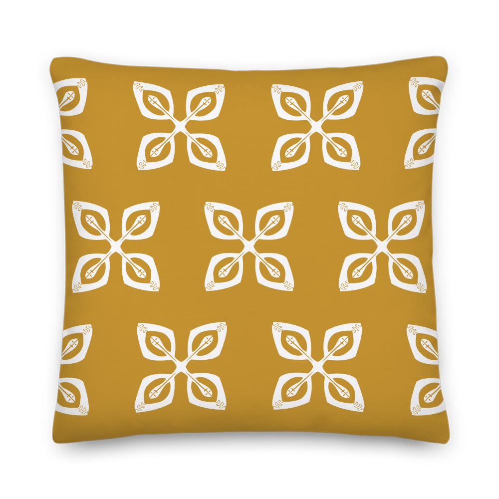 Throw Pillow – Golden Cowrie Shells