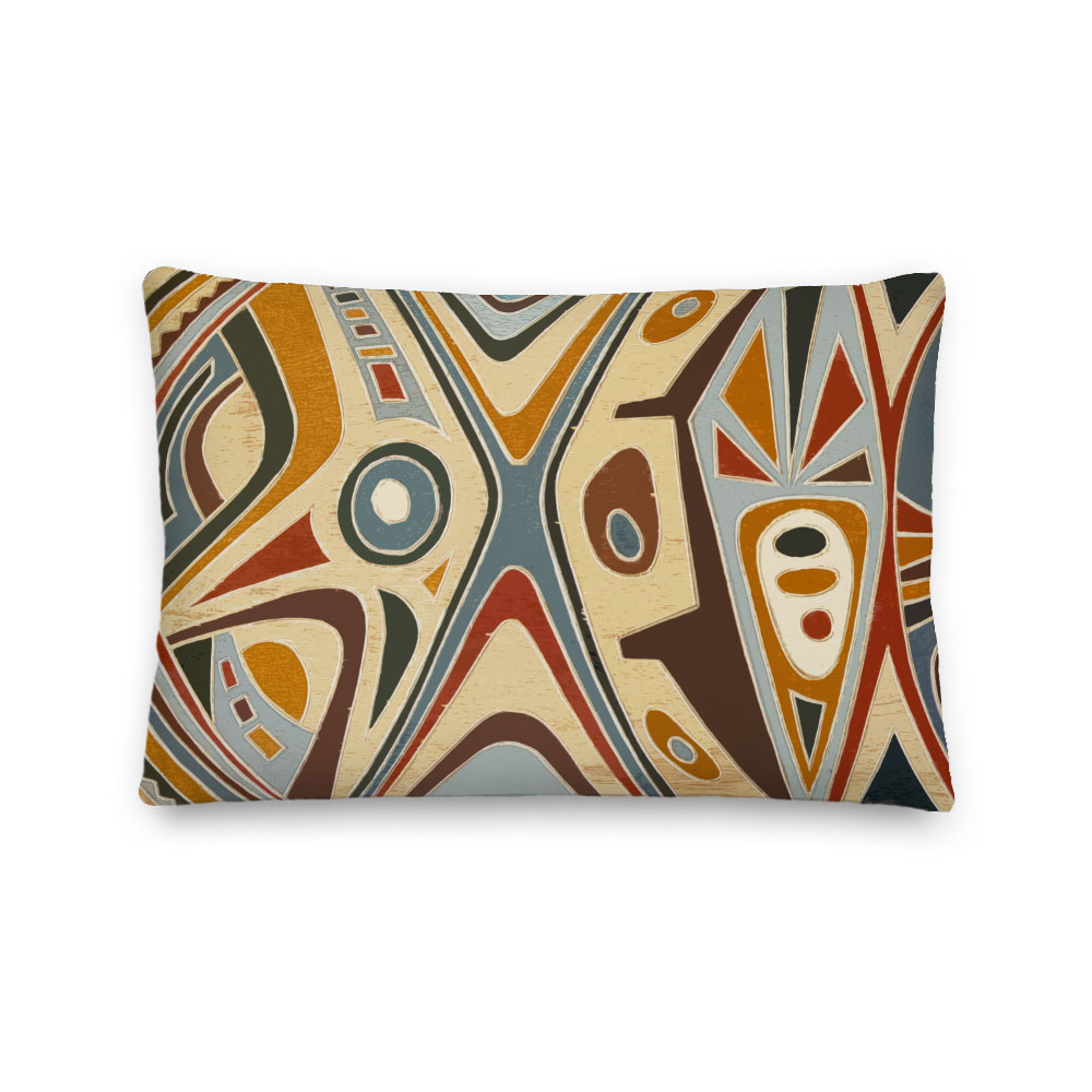 African Abstract Art Lumbar Throw Pillow