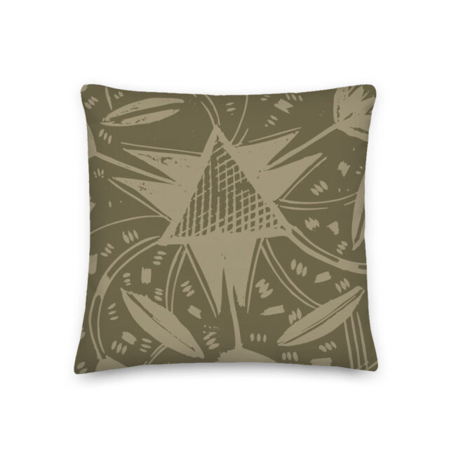 Calabash Whisky – Greige Abstract Print Throw Pillow