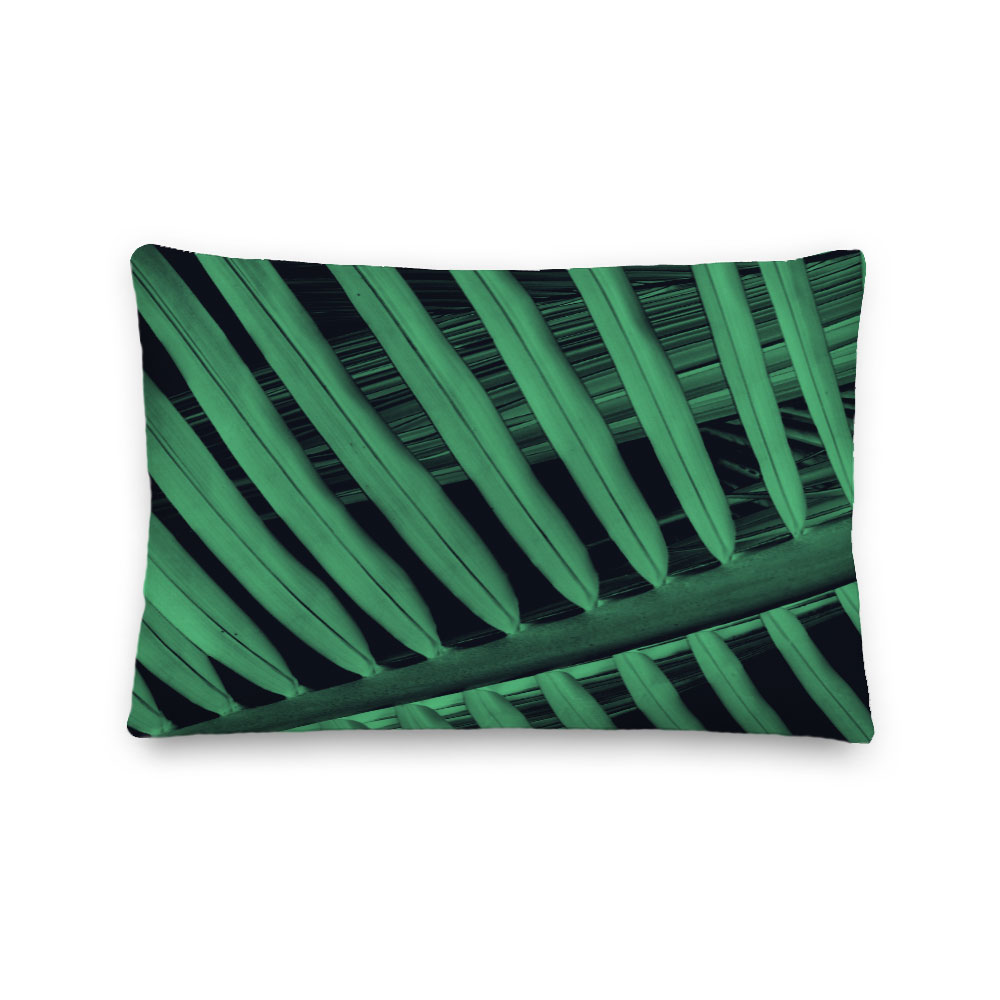 Black Palm Leaf Lumbar Pillow – Palm leaf x-ray II