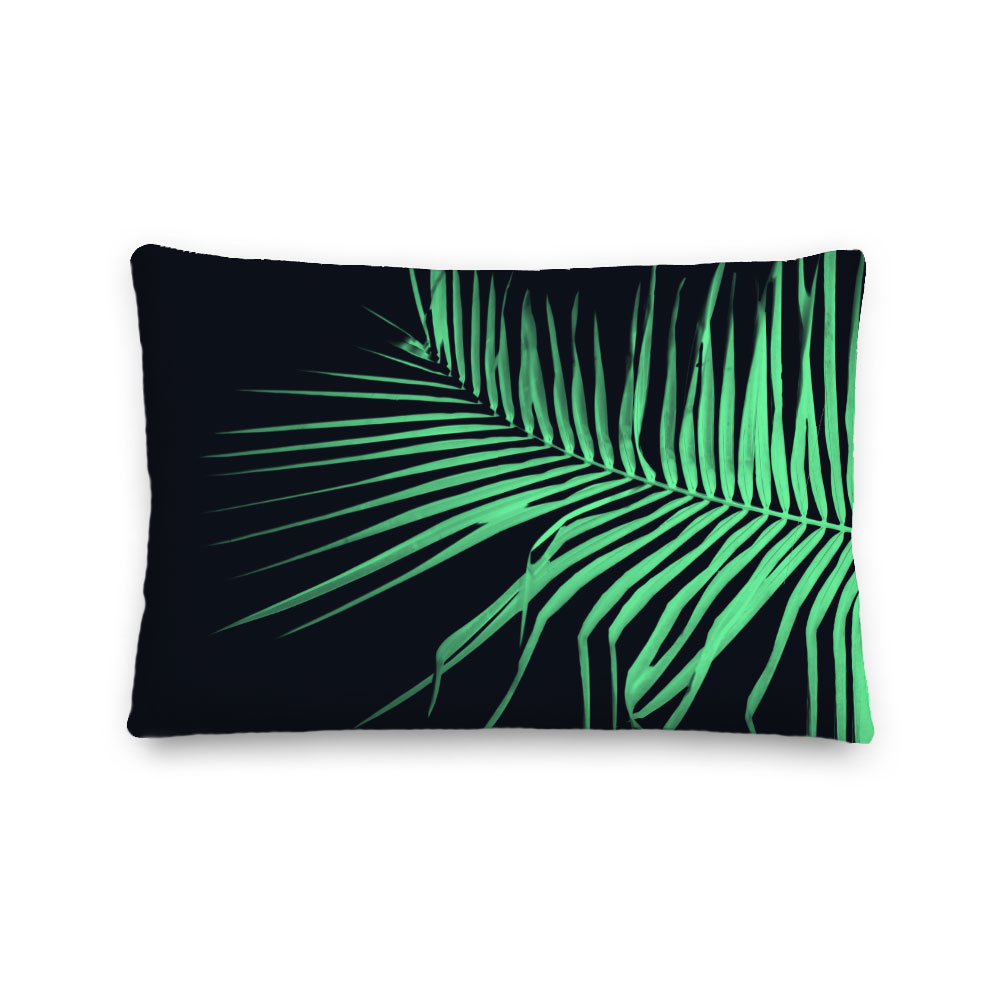 Black Palm Leaf Lumbar Pillow – Palm x-ray I (lumbar)