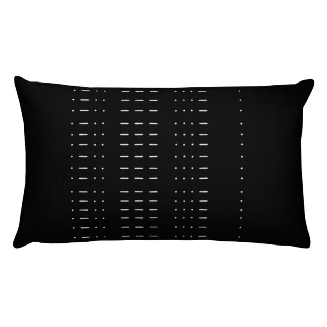 Coded Love – black morse code “LOVE” lumbar pillow