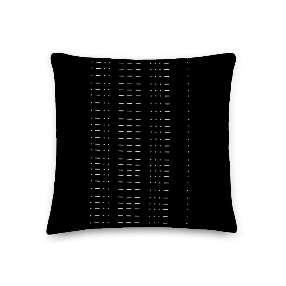 Coded Love – black morse code “LOVE” pillow