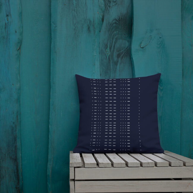 Coded Love – indigo blue morse code “LOVE” pillow