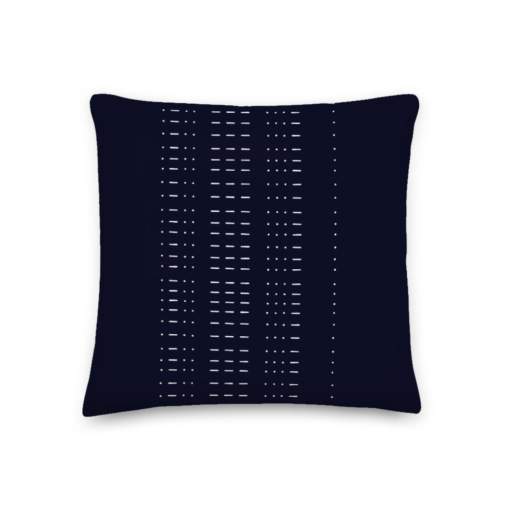 Coded Love – indigo blue morse code “LOVE” pillow