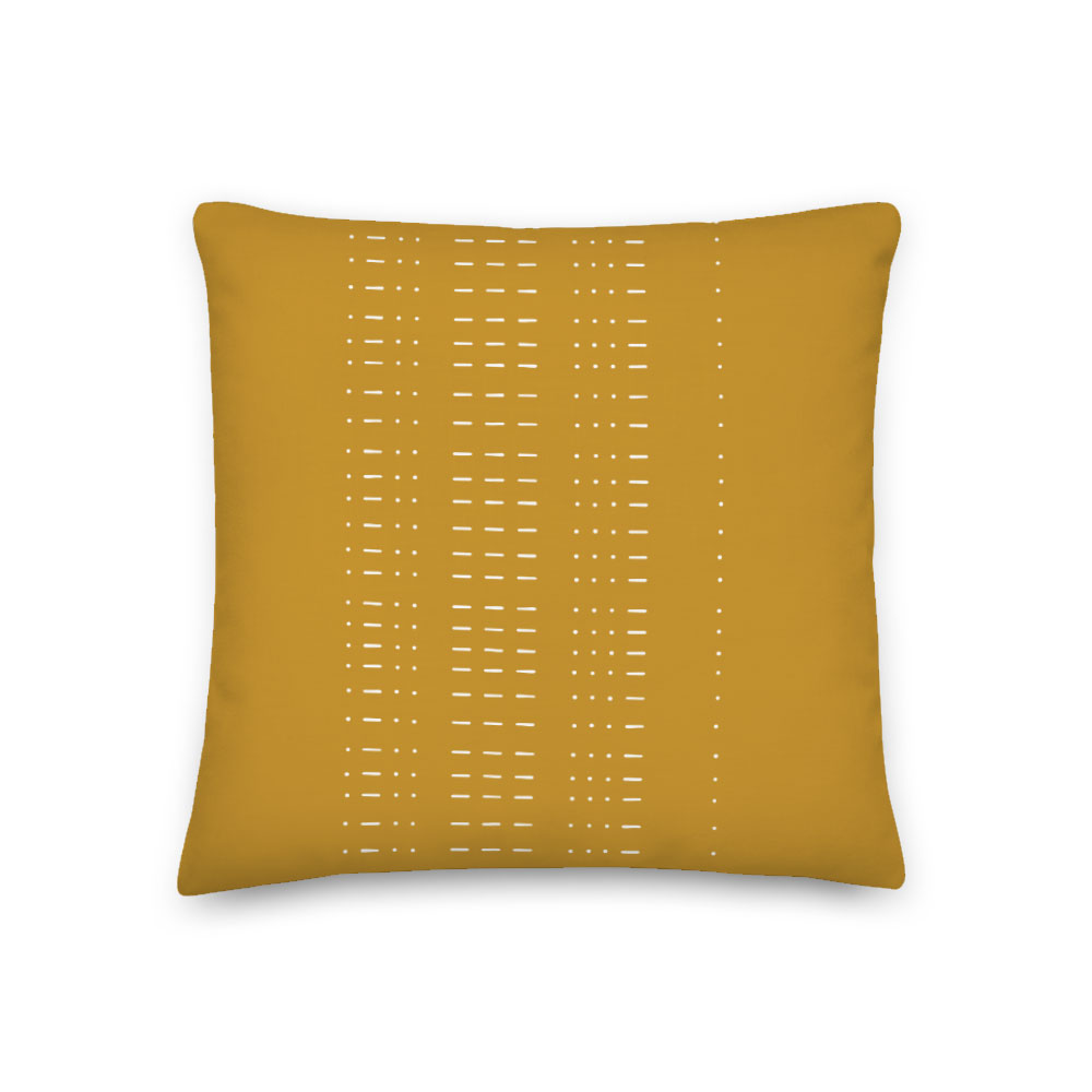 Coded Love – mustard morse code “LOVE” pillow