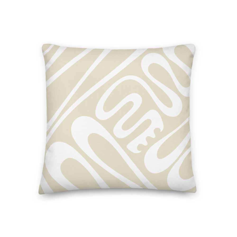 Creative Flow (cream & white) – Throw Pillow