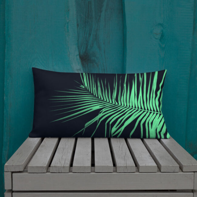 Black Palm Leaf Lumbar Pillow – Palm x-ray I (lumbar)