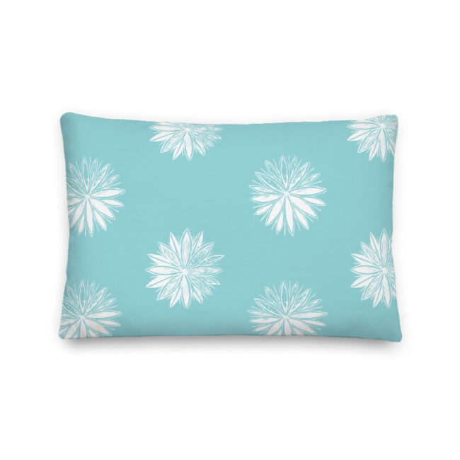 Flowers on Haint Blue Sky – Lumbar Throw Pillow