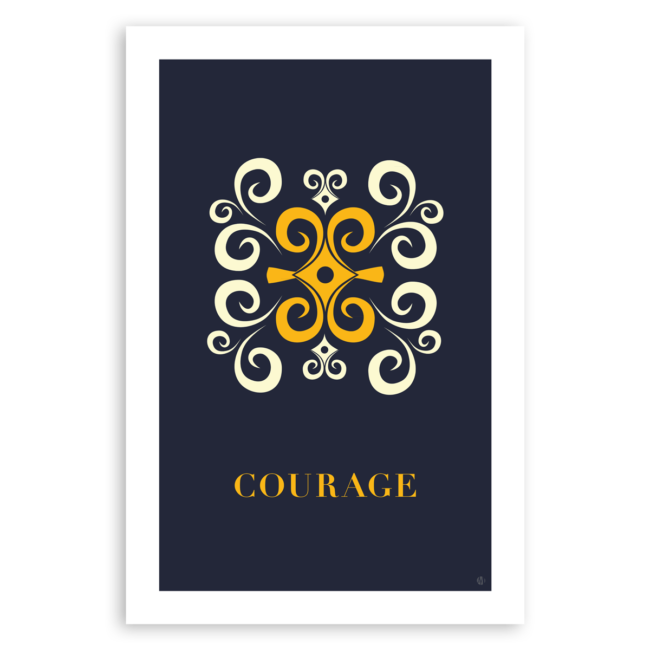 Adinkra-Inspired Graphic Print – Courage