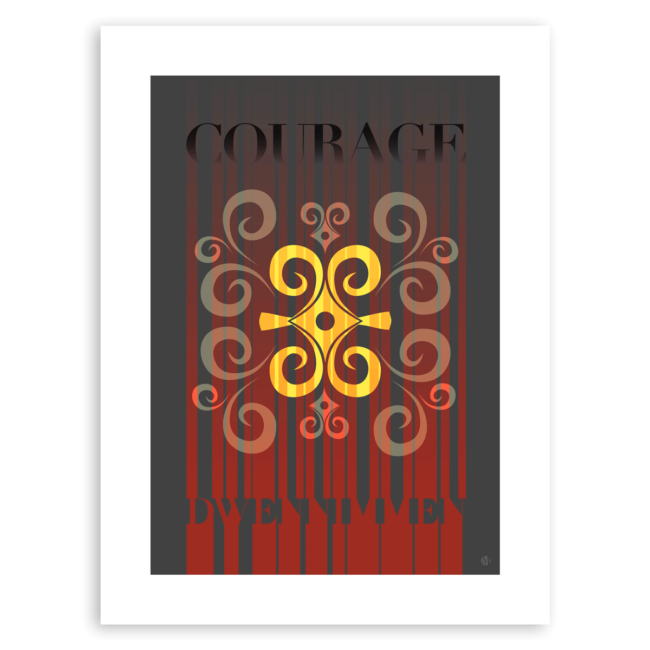 Courage Art Print – African Adinkra Strength Symbol Dwennimmen