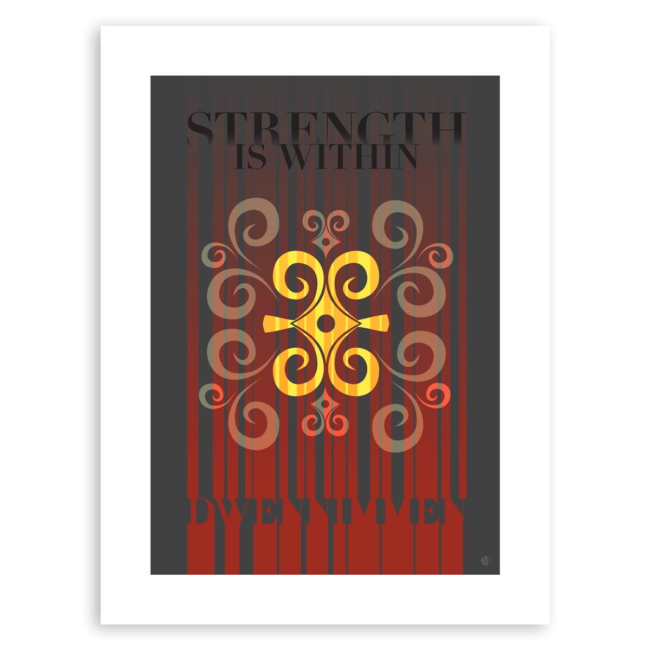 Strength Is Within – African Adinkra Strength Symbol Art Print (Dwennimmen)