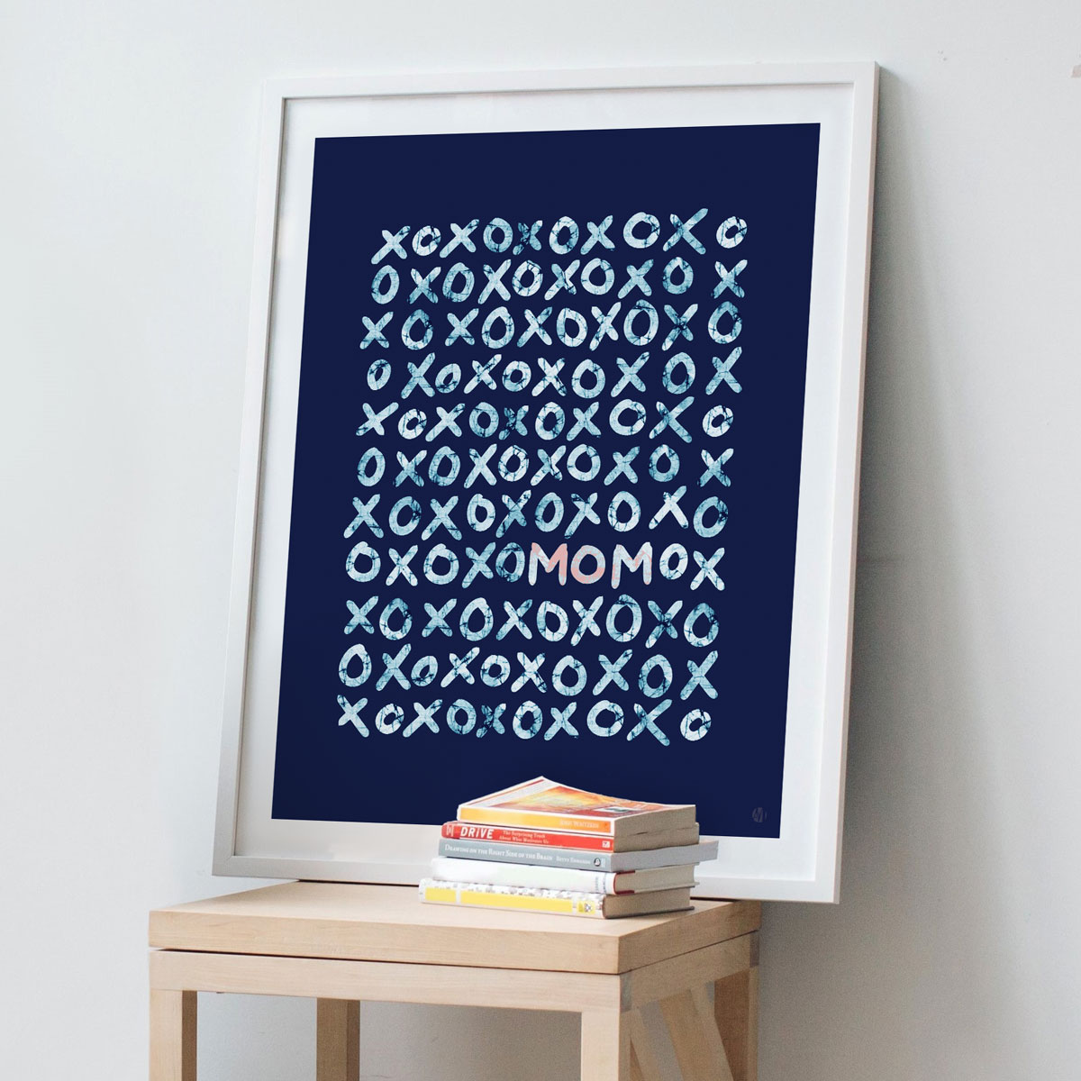 XOXO (love) MOM – Batik-inspired Graphic Print in Blue