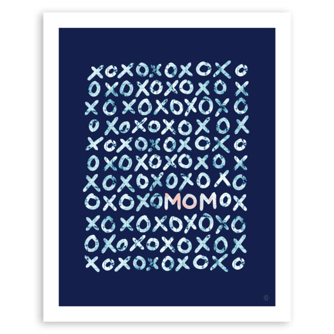 XOXO (love) MOM – Batik-inspired Graphic Print in Blue