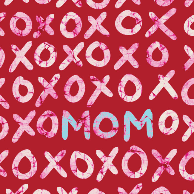 XOXO (love) MOM – Batik-inspired Graphic Print in Red