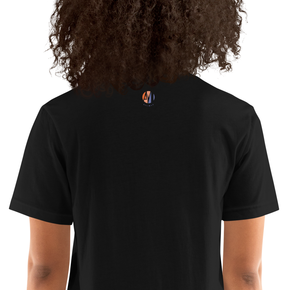 Adinkra Inspired Unisex T-shirt in Ornate Black Dwennimmen (Courage)