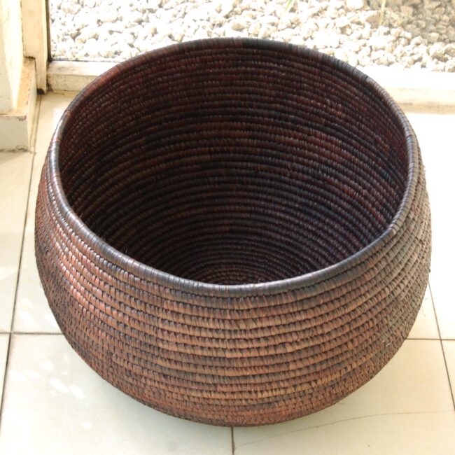 AfriMod Chocolate-Brown Storage Basket (~19in lidded basket)