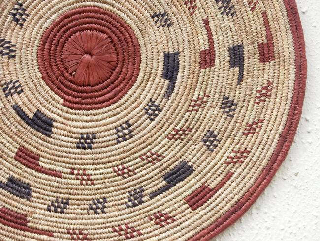 Vintage African Flat Basket ~15.75in