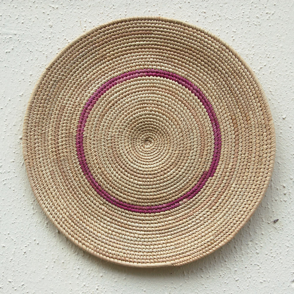 Pink & Neutral Flat Basket ~14.5in (slight curve)