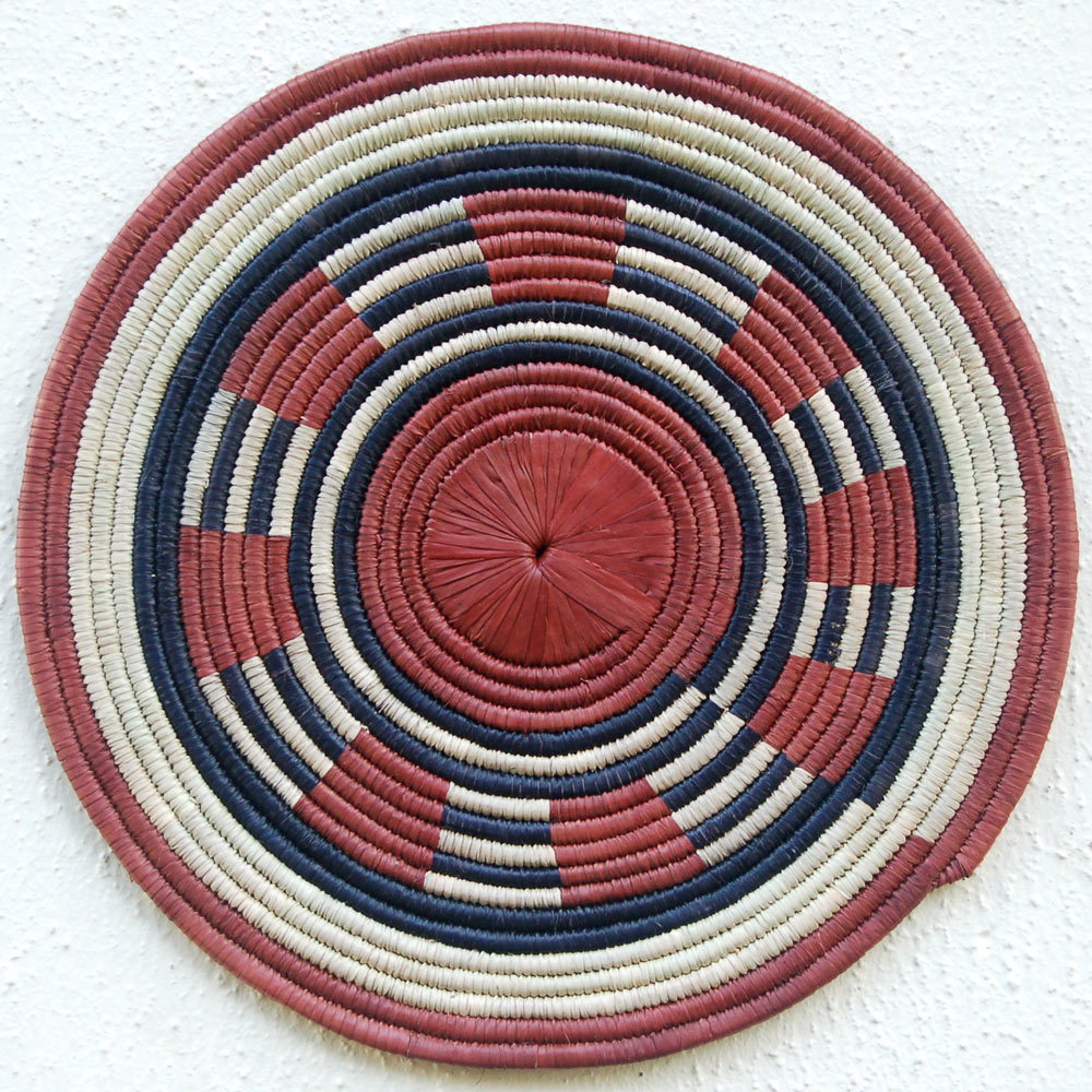 Rustic Flat Basket (chunky weave) ~14.5in