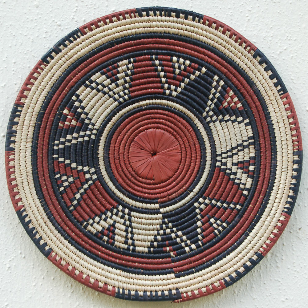 Rustic Flat Basket (chunky weave) ~15in