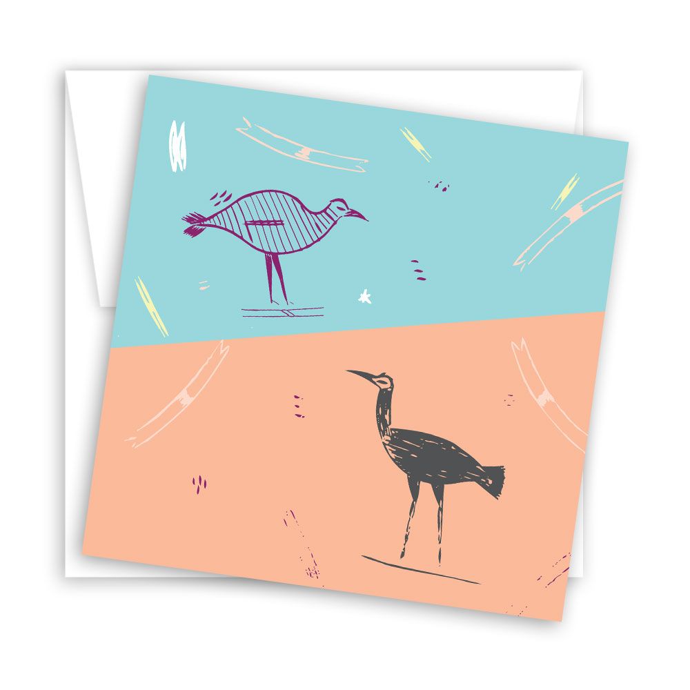 Colorful Illustrated Blank Note Card Set (set of 10)