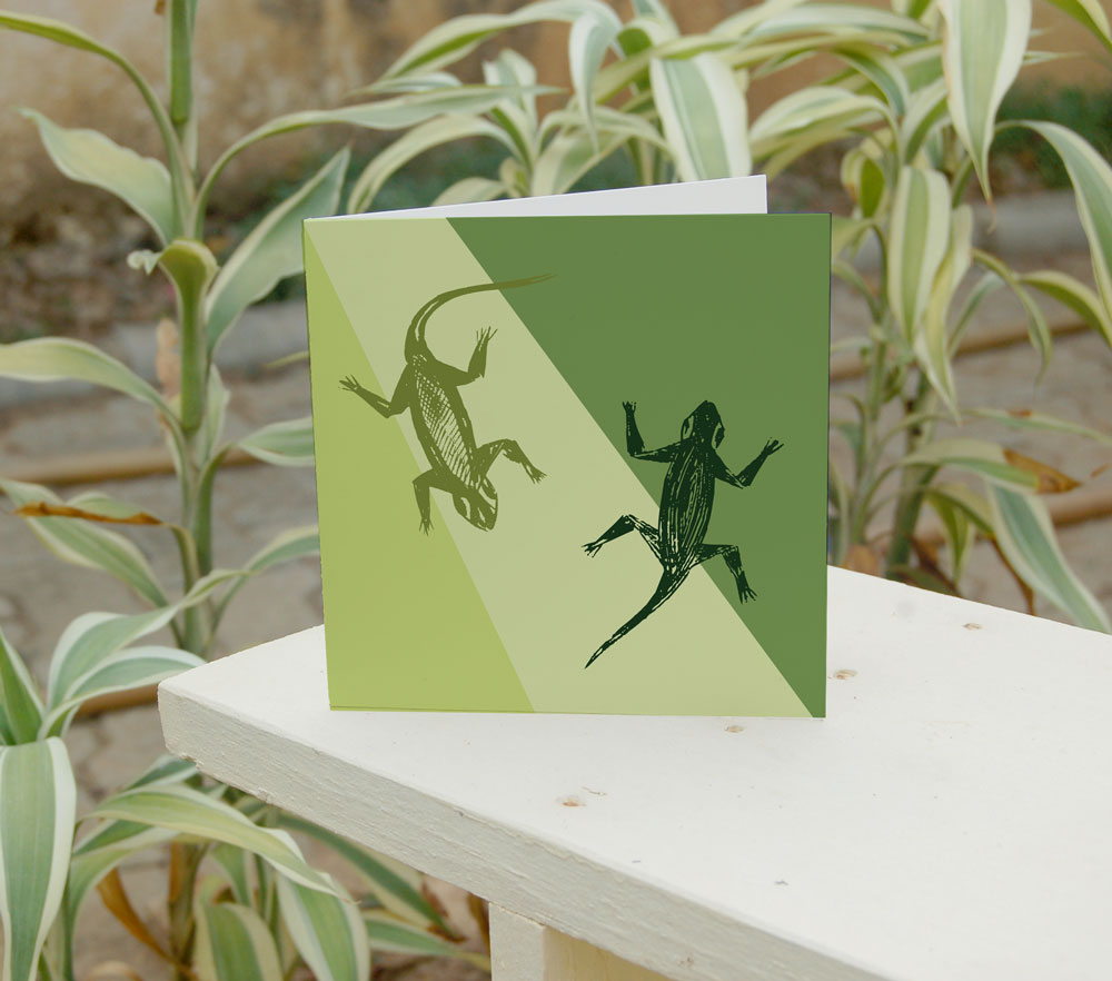 Lizards – blank note card