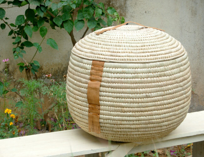 AfriMod Natural #2: SouthWest Flair – Large Lidded Storage Basket