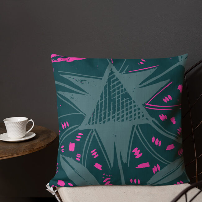 Calabash Berry – Emerald Throw Pillow in Abstract African Print