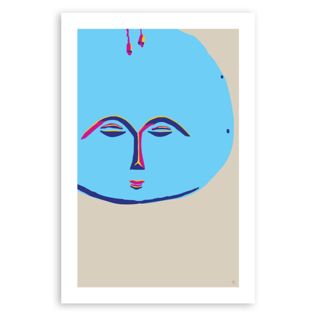 Akua’ba in Blue – Akua’ba doll art print
