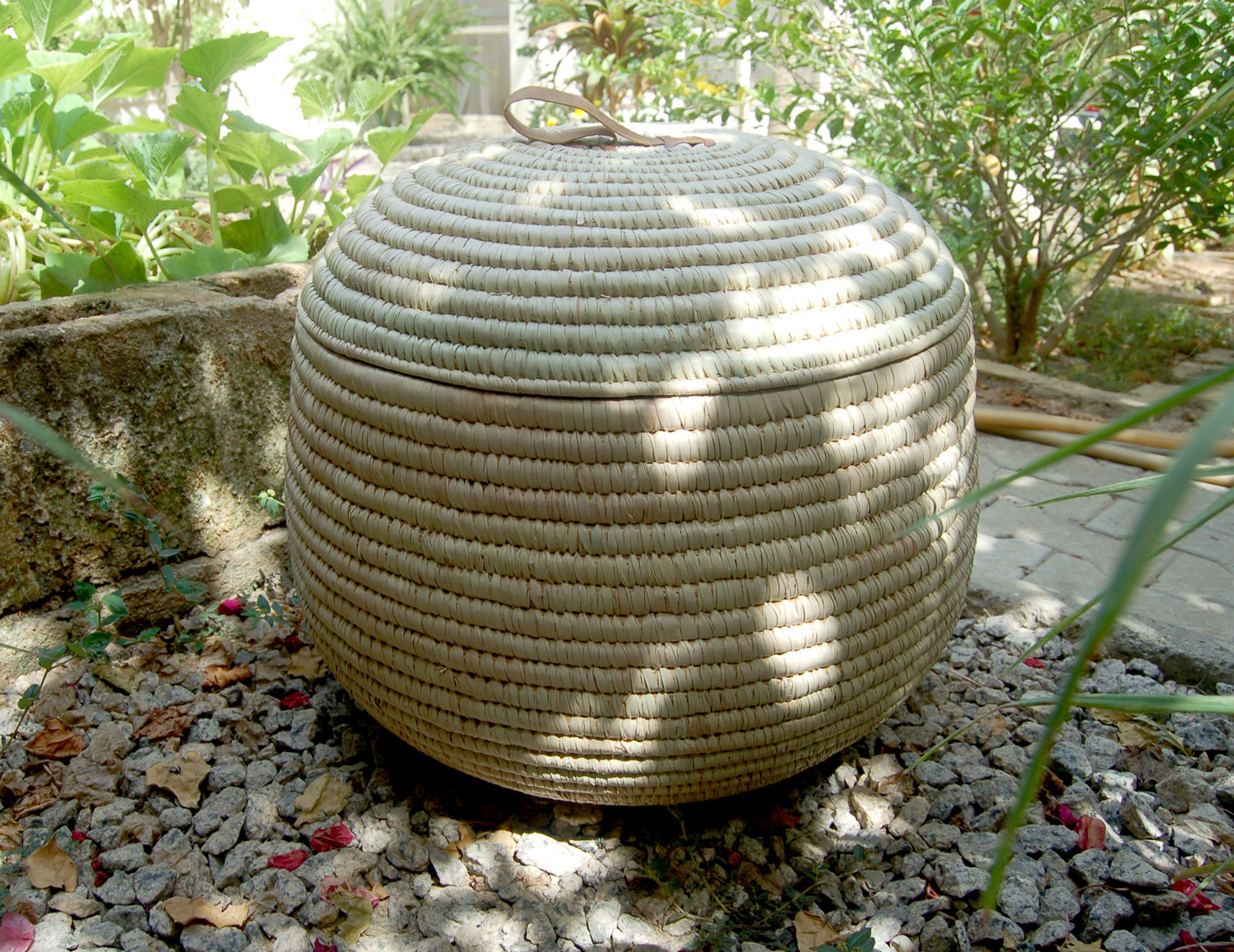 AfriMod Natural #5:  Modern Minimalist – Large Lidded Storage Basket