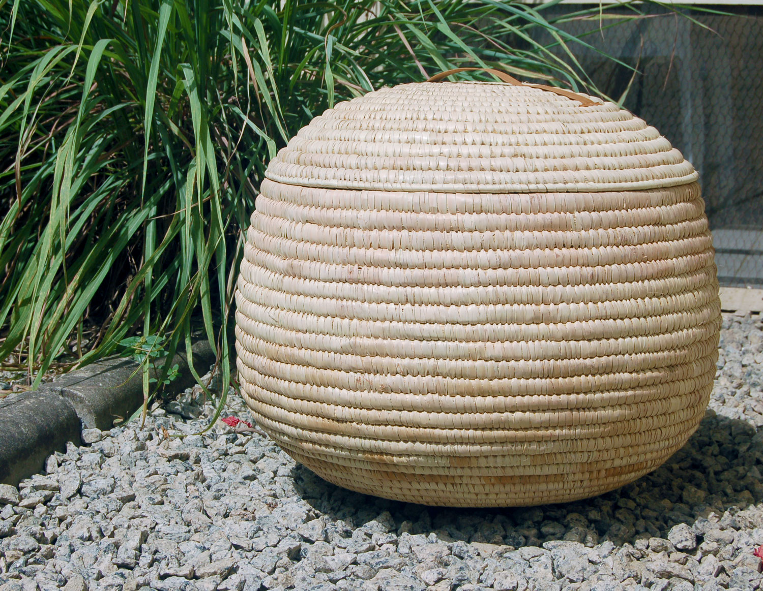 AfriMod Natural #6:  Modern Minimalist – Large Lidded Storage Basket