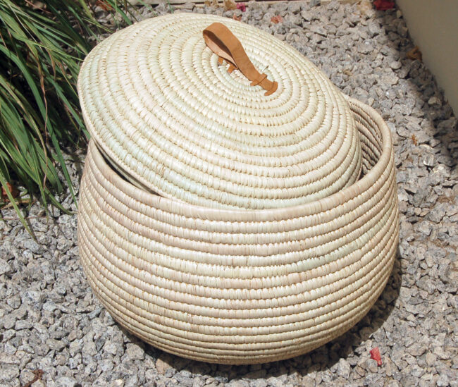 AfriMod Natural #5:  Modern Minimalist – Large Lidded Storage Basket