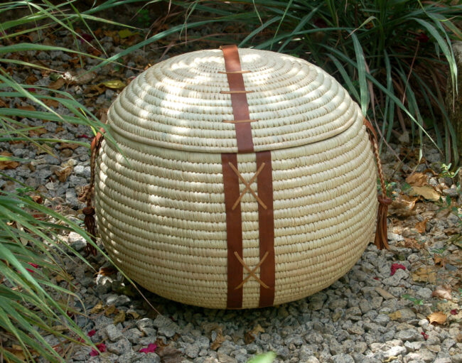 AfriMod Natural #4: Homage to Hausa – Large Lidded Storage Basket