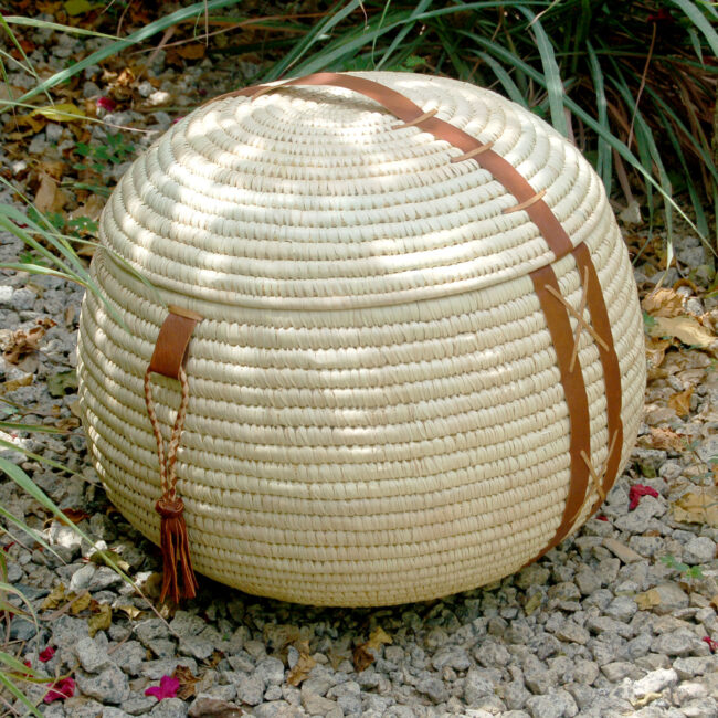 AfriMod Natural #4: Homage to Hausa – Large Lidded Storage Basket