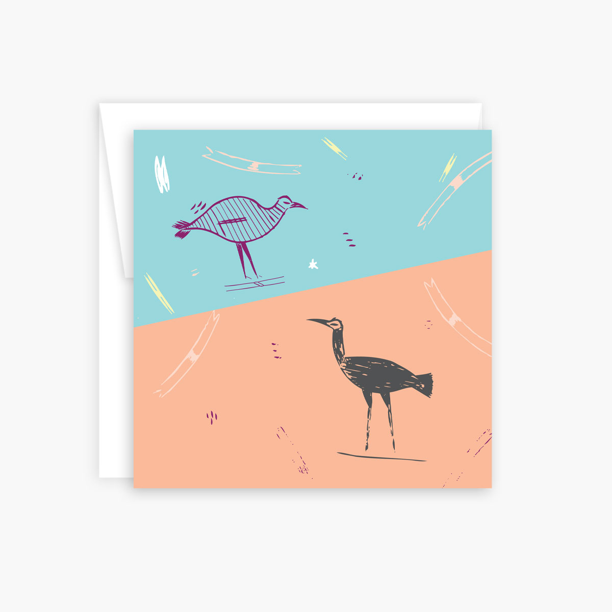 Quirky Birds – blank note card