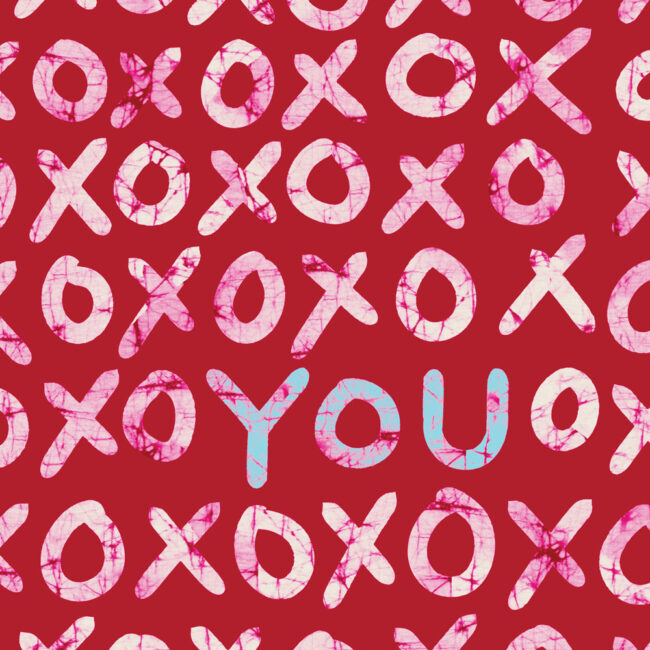 Love You (XOXO) Art Print – Hugs + Kisses in Red