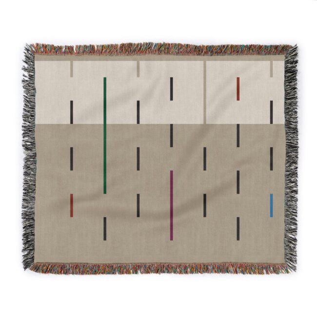 Fula IV (dunes) – earth tone striped woven throw blanket