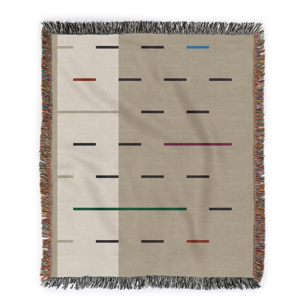 Fula IV (dunes) – earth tone striped woven throw blanket