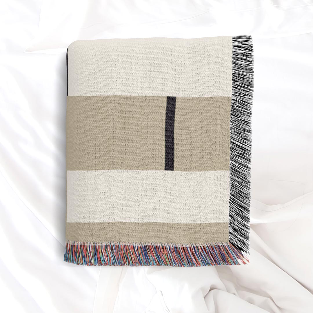 Fula IV (ripples) – striped earth tone woven throw blanket
