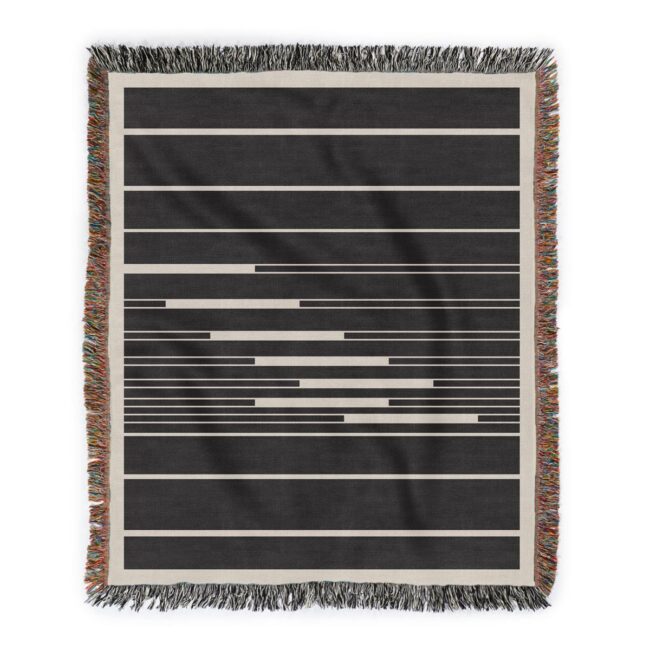 Fula II – black & white striped woven blanket
