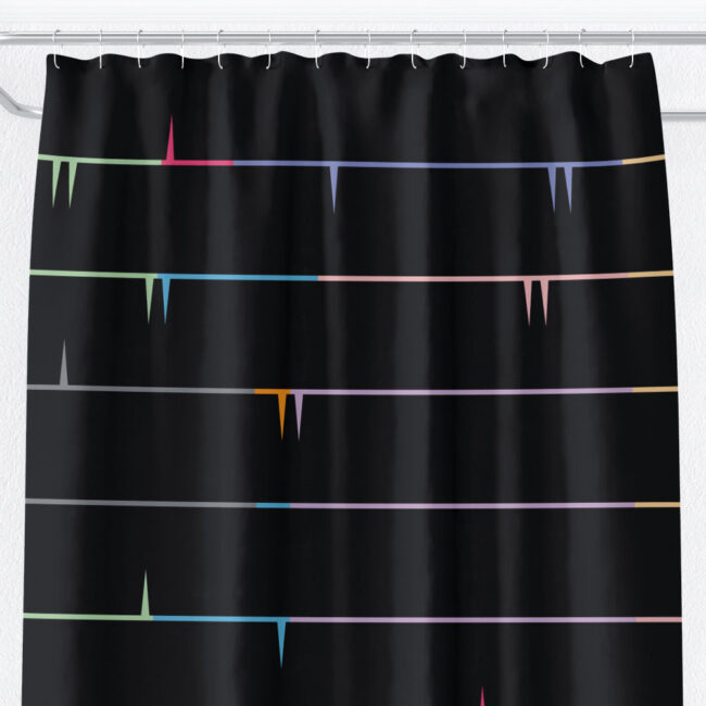 Black Modernist Striped Shower Curtain