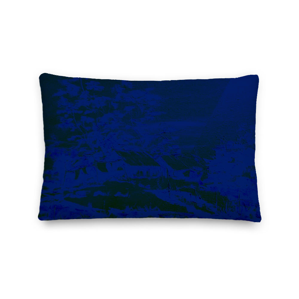 Blue & Yellow African Art Lumbar Pillow – indoor or outdoor