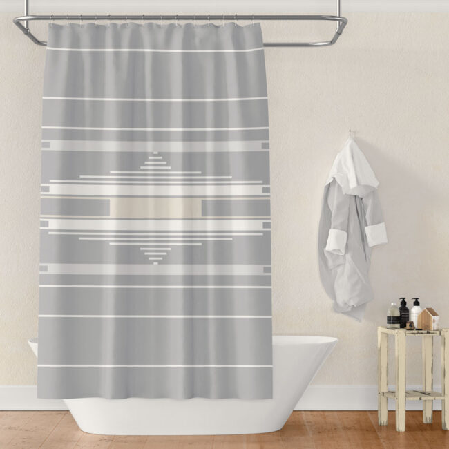 Grey Fulani-inspired Shower Curtain
