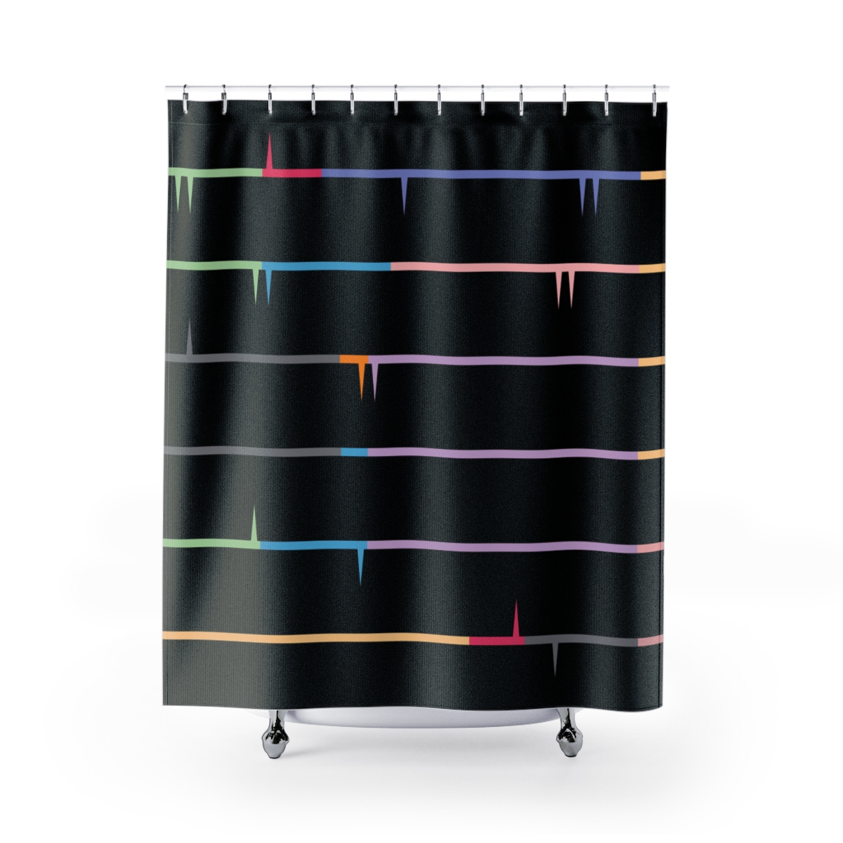 Black Modernist Striped Shower Curtain • AfriMod