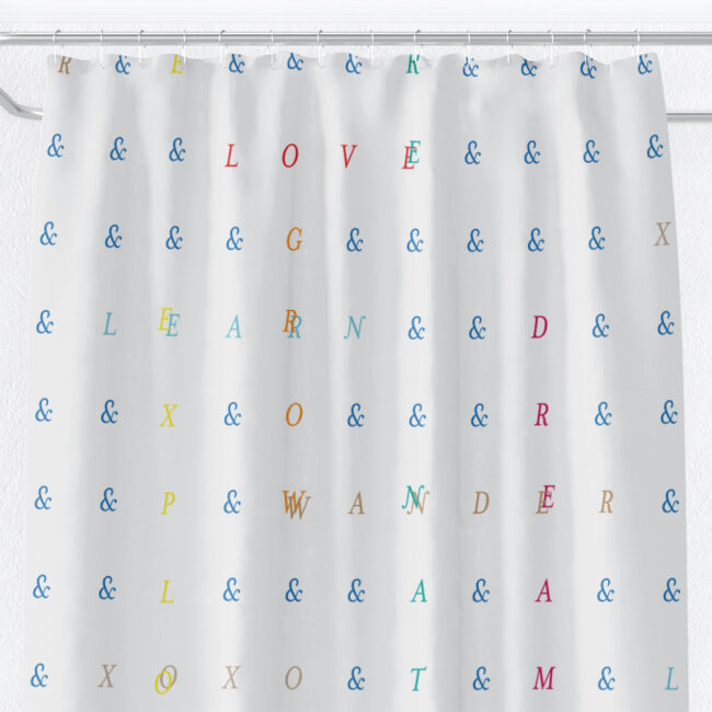 Typographic Shower Curtain – Live Love Explore